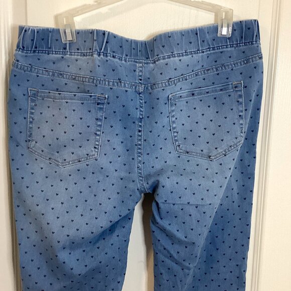 Cat & Jack Women's Straight Leg Jeggings Light Wash Pull-on Hearts Size 18P - Picture 5 of 10